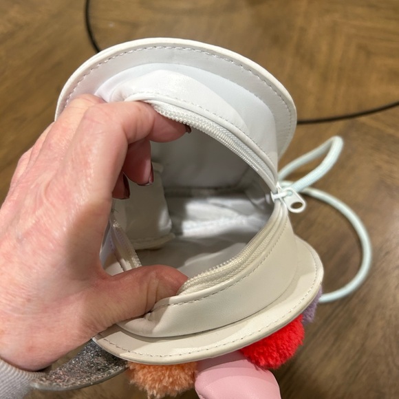 White Unicorn Pom-Pom Crossbody Bag - Picture 6 of 7